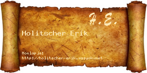 Holitscher Erik névjegykártya